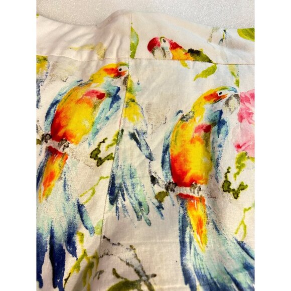 Tommy Bahama Linen Shorts Parrot Floral Watercolor Tropical 6 - Picture 3 of 5